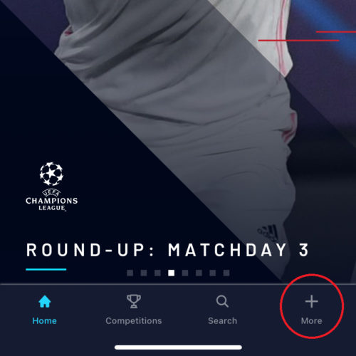 UEFA.tv登録方法_Moreボタン